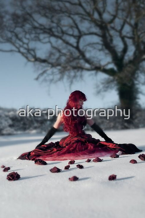ball gown in the snow