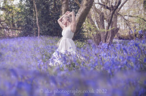Pixie in bluebells