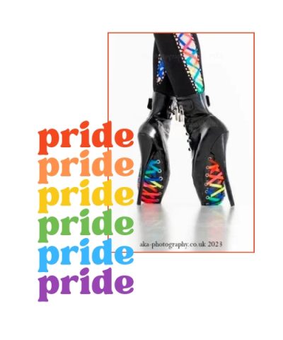 Pride rainbow laced ballet heels