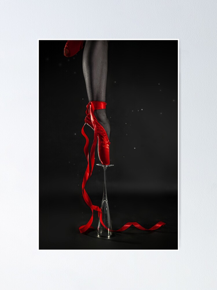 red ballet shoe print
