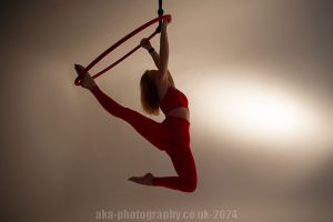 hoop-split aerial hoop pose