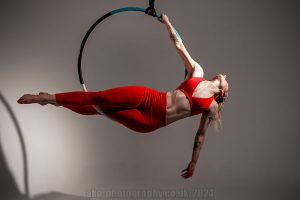 Aerial hoop pose