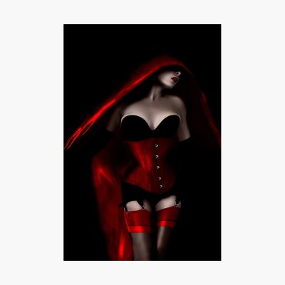 Woman dressed in red lingerie