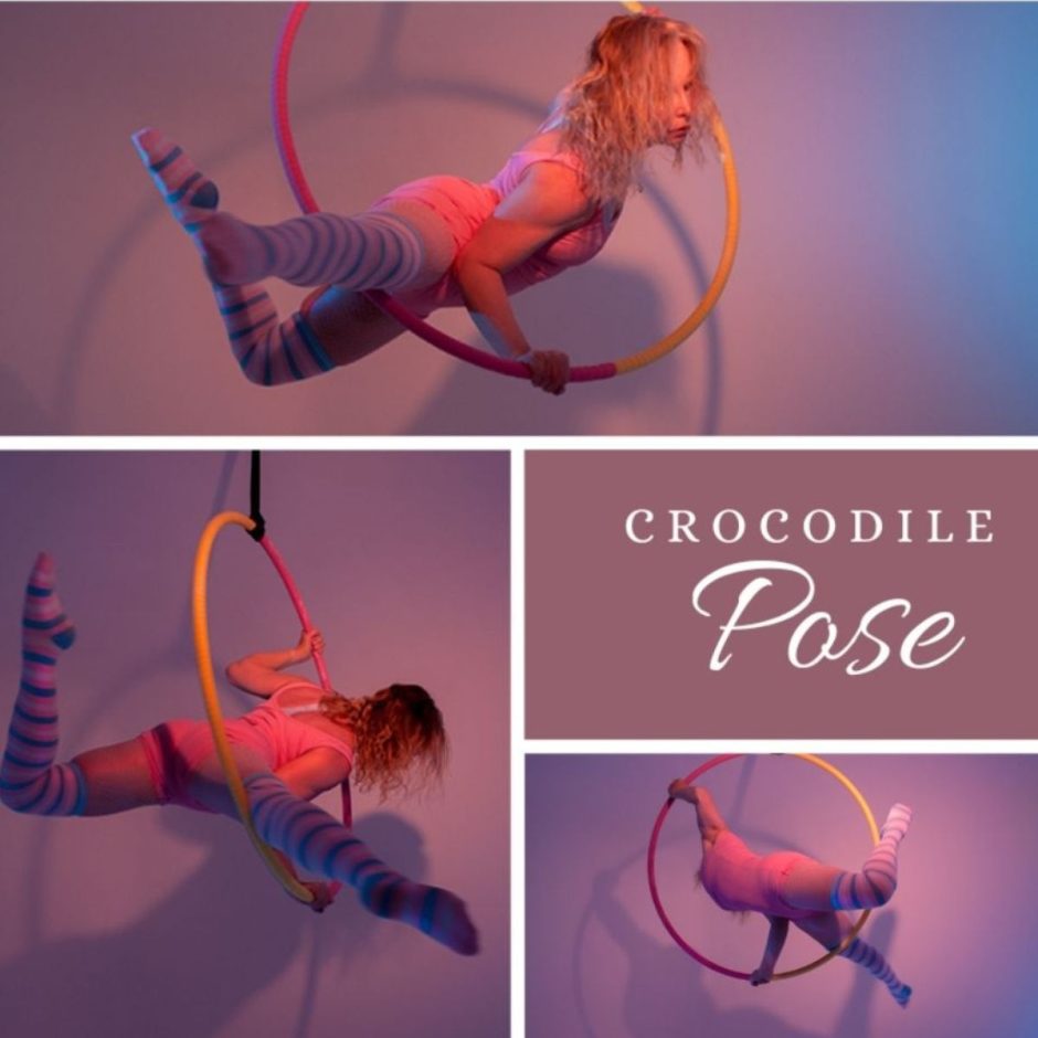 Aerial hoop pose